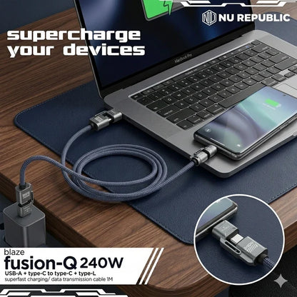 240W 4-اِن-1 فاسٹ چارجنگ کیبل